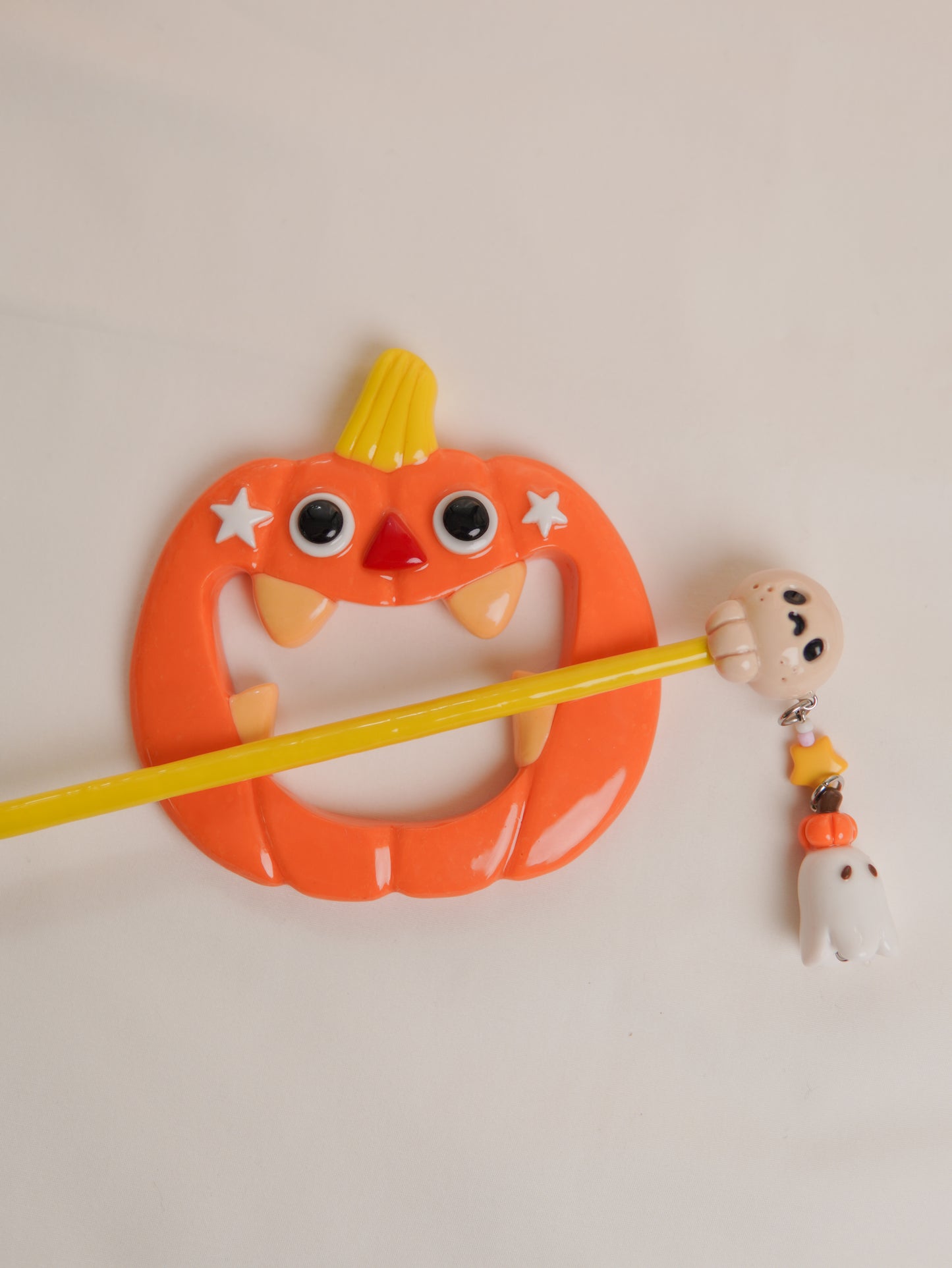 Spooky Pumpkin Ghost Hair Stick