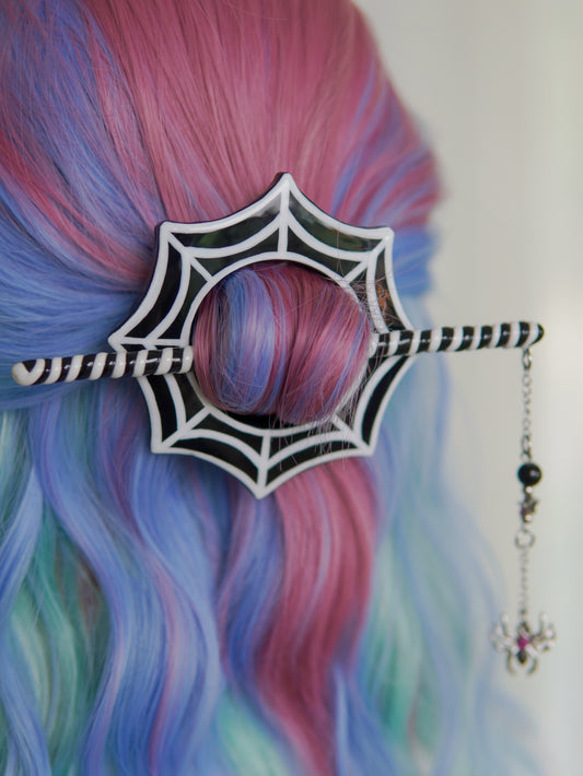 Spooky Spider Web Hair Stick
