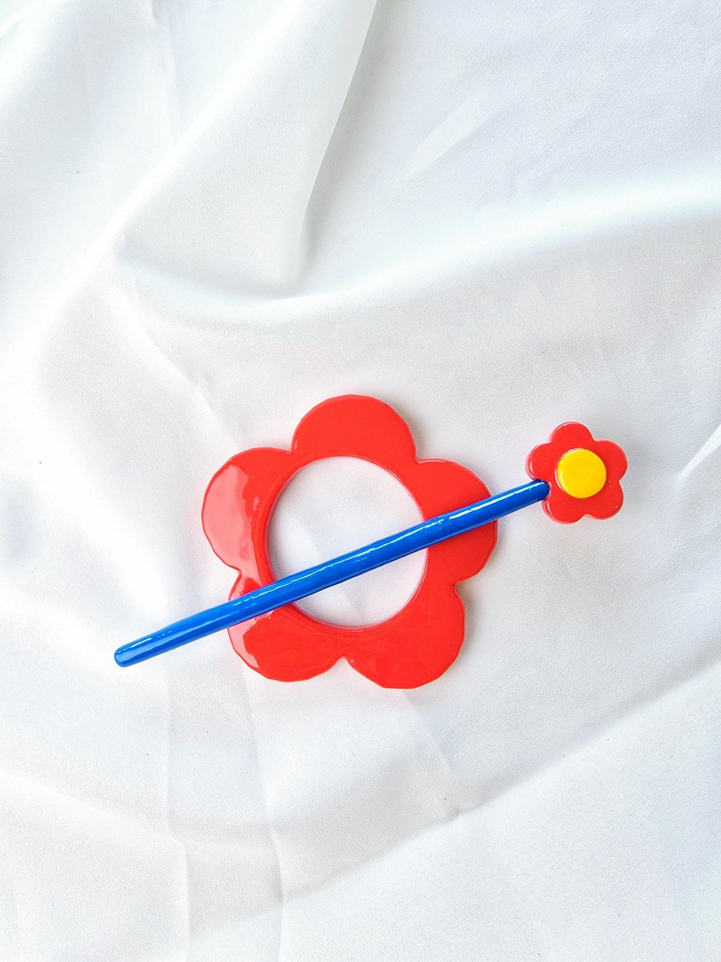 Red Flower Hair Stick