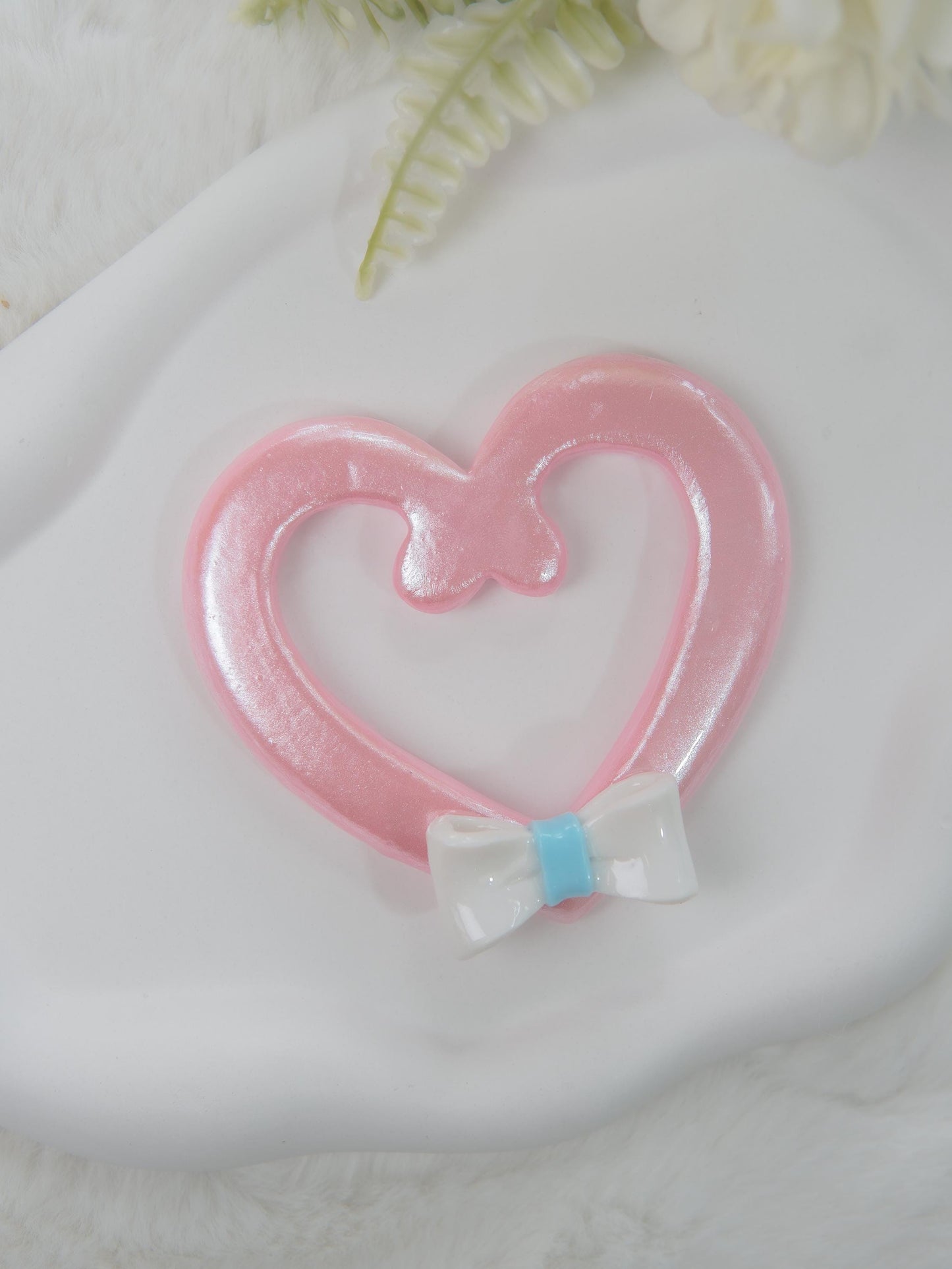 Fairycore Heart Hair Stick – Pastel Wand Bun Pin, Handmade Kawaii Accessory