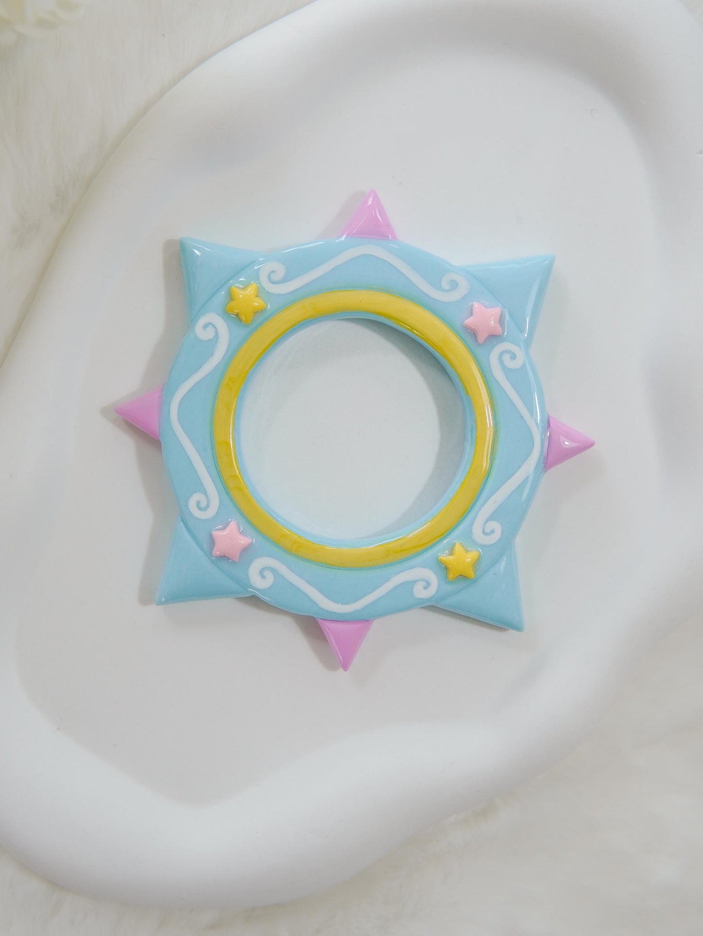 Fairycore Star Hair Stick – Handmade Pastel Moon Bun Pin