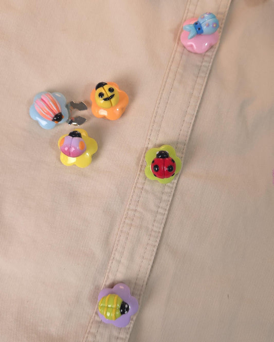 Bug Flower Button Covers