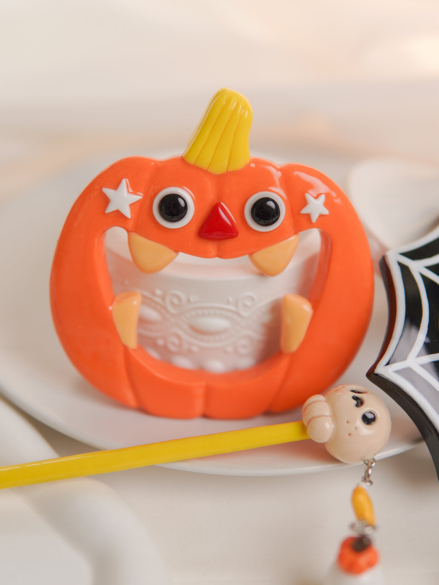Spooky Pumpkin Ghost Hair Stick