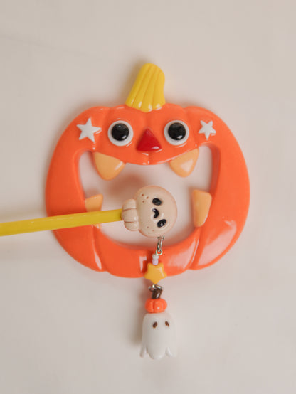 Spooky Pumpkin Ghost Hair Stick