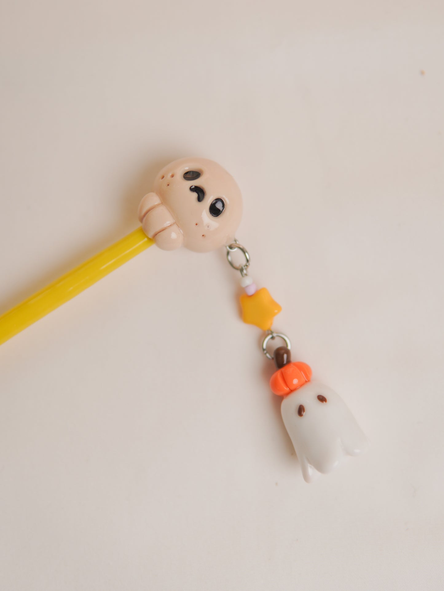 Spooky Pumpkin Ghost Hair Stick