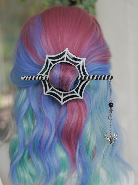 Spooky Spider Web Hair Stick
