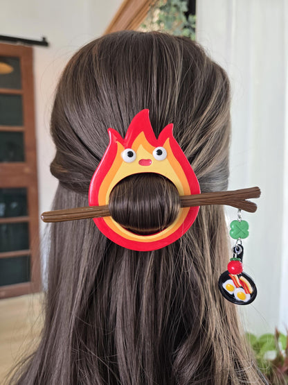 Calcifer Hair Stick Barrette