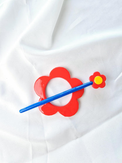 Red Flower Hair Stick