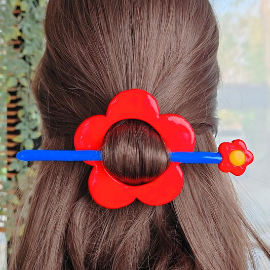 Red Flower Hair Stick