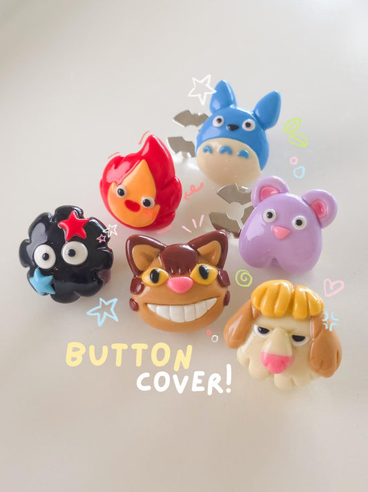 Kawaii Button Covers – Handmade Polymer Clay Shirt Button Clips, Decorative Clothing Accessories