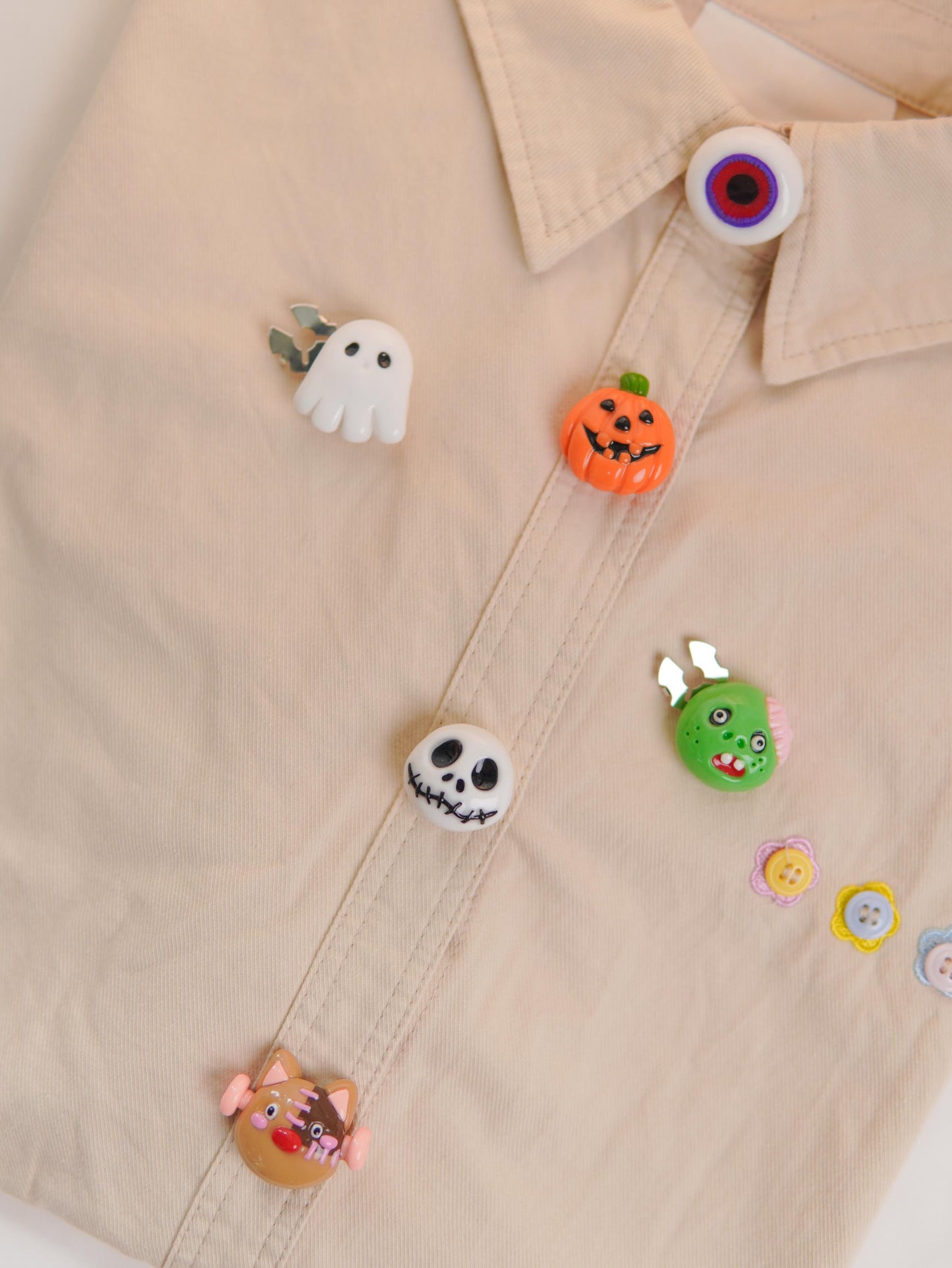 Halloween Button Covers – Handmade Polymer Clay Shirt Button Accessories