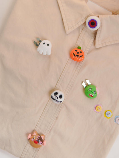 Halloween Button Covers – Handmade Polymer Clay Shirt Button Accessories