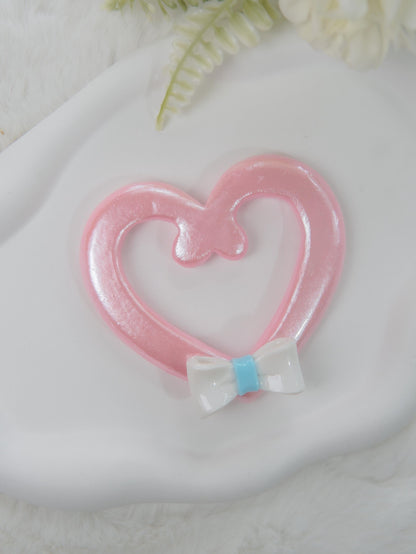 Fairycore Heart Hair Stick – Pastel Wand Bun Pin, Handmade Kawaii Accessory