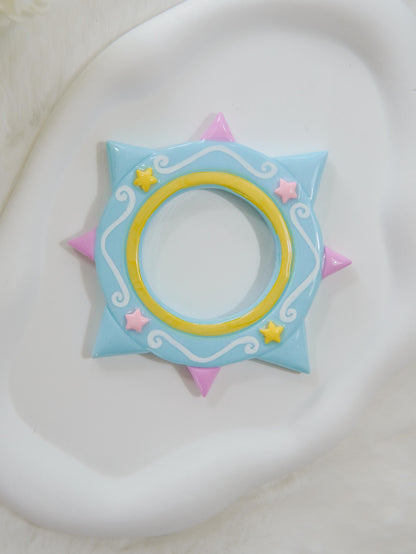 Fairycore Star Hair Stick – Handmade Pastel Moon Bun Pin