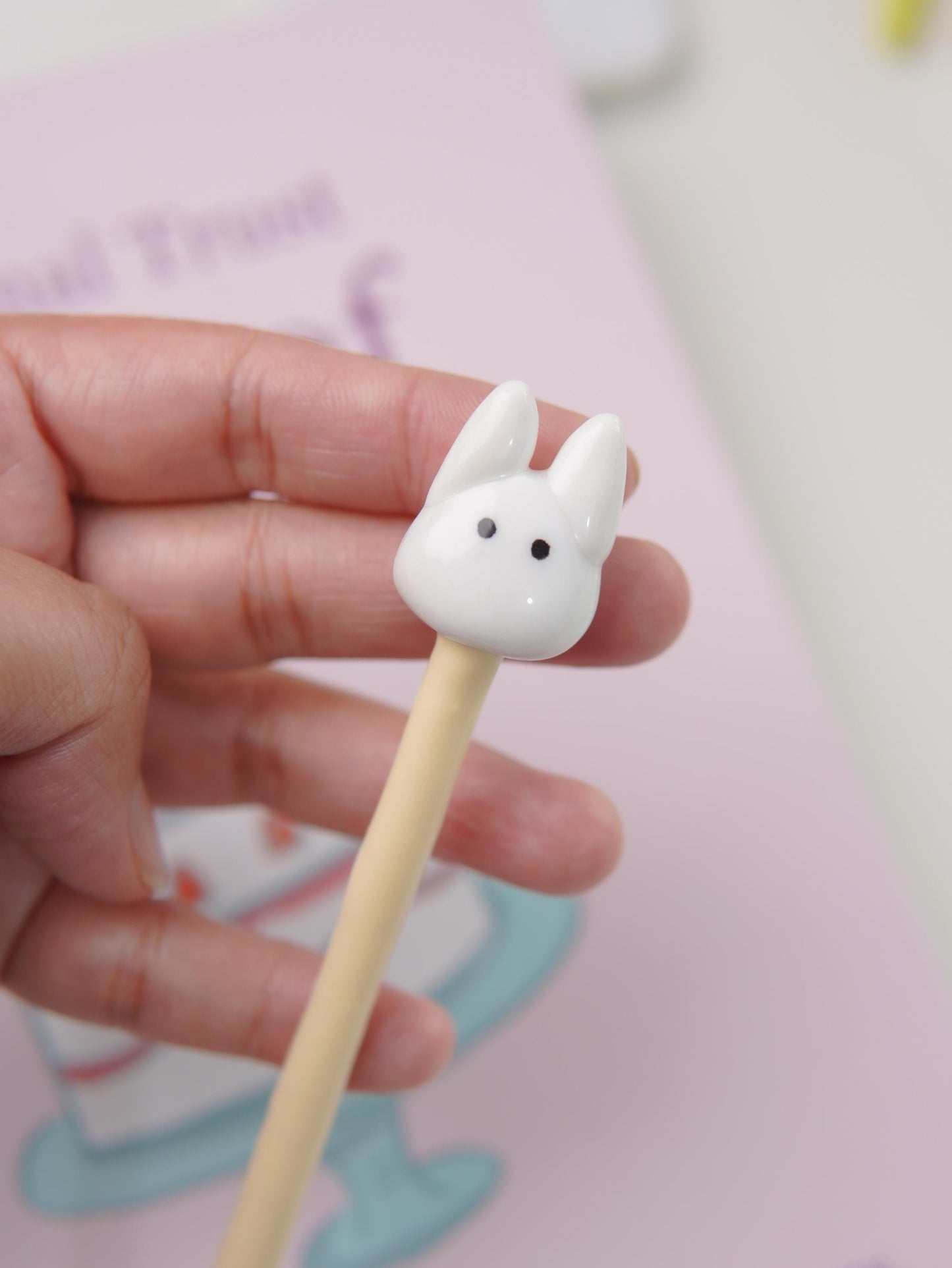 Handmade Hair Stick Bun Pin, Polymer Clay Kawaii Hair Accessory